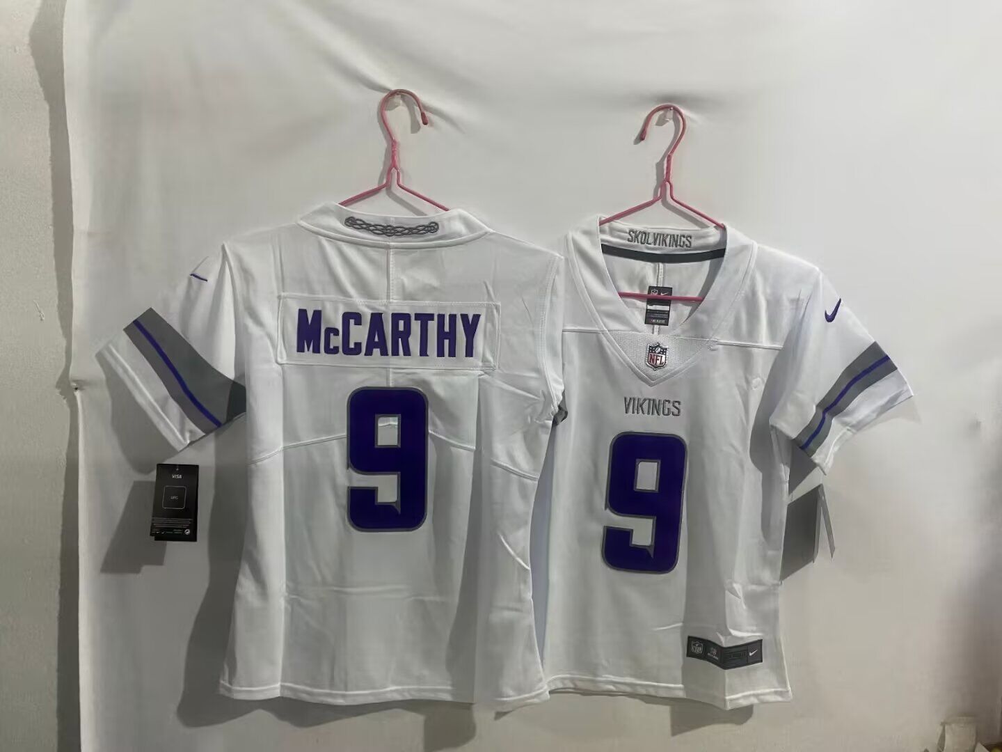 Women Minnesota Vikings #9 Mccarthy White Retro three generations 2024 Nike Limited NFL Jersey style 1